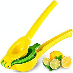 Metal 2-In-1 Lemon / Lime Squeezer - Hand Juicer - Max Extraction Manual Citrus Juicer