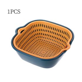 Small Kitchen Double Drain Basket Bowl, Washing Storage Basket Strainers Bowl, Drainer Vegetable Cleaning Tool