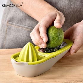 Multi-Functional Citrus Hand Juicer / Squeezer with Zest Peeler, 3-in-1 Kitchen Accessory, Olive Green