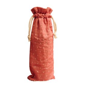 3Pcs Burlap Wine Bags with Drawstring, Wine Bottle Gift Bags for Festive Occasion, Red