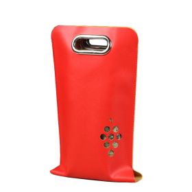 2-Bottle PU Wine Bag, Reusable Wine Carrier Tote Bag for Gift Wrapping