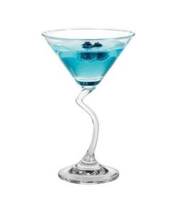 Crystal Cocktail / Martini Glass, Triangle, Bent Martini