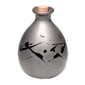 500ml Black Ceramic Wine Jar, Hand Painted Wine Bottle, Vintage, Chinese Style Wine Flask Flagon