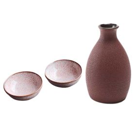 3 Pcs Japanese Style Ceramic Wine Bottle with Sake Cups