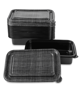 Thyme & Table 24 Piece Rectangle Meal Prep Food Container, Black