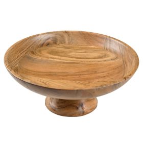 Wooden Fruit Bowl, Large Serving Platter for Desserts, Round Shaped Serving Bowl for Cake, Snacks, Acacia Wood Bowl for Centerpiece, Natural 1