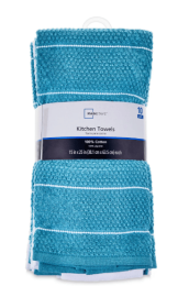 Mainstays Dobby Rice Weave Kitchen Towels, 15' x 25', Set of 10, Teal