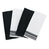 4-Pack Woven Kitchen Towels – Rich Black, 16"x26", Cotton Blend, Absorbent & Machine Washable