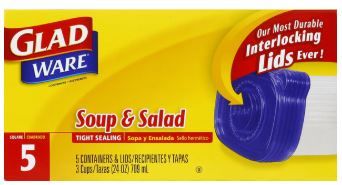 Glad Containers & Lids, Soup & Salad, 3 Cups