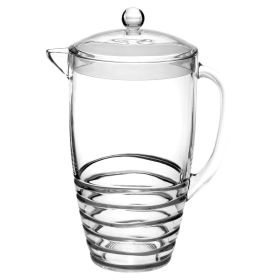 2.5 Quarts Pitcher with Lid, Swirl Unbreakable Plastic Pitcher, Drink Pitcher, Juice Pitcher with Spout BPA Free