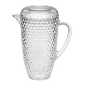 2.5 Quart Pitcher with Lid, Diamond Cut, Unbreakable Acrylic Drink Pitcher with Spout BPA Free, use with any cool beverage