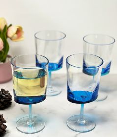 Oval Halo Acrylic Wine Glass Set of 4 (12oz), BPA Free, Unbreakable Wine Glasses