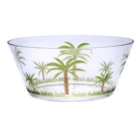 Palm Tree Acrylic Serving Bowl, Unbreakable, Multi-use Large Plastic Bowl, BPA Free