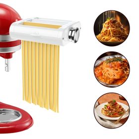 IAGREEA Pasta Maker Attachment 3 in 1 for KitchenAid Stand Mixer, Included Pasta Sheet Roller, Spaghetti Cutter, Fettuccine Cutter Maker