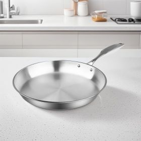 SOGA Stainless Steel Frying Pan - 22cm, Top Grade Induction Cooking Frying Pan