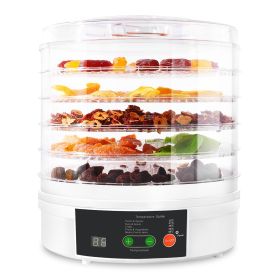 5 Layer Clear Food Dehydrator, Electric Digital Food Drying Machine with Adjustable Thermostat Timer for Fruits, Vegetables, Meats and More