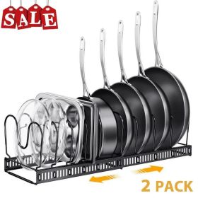 2 Pack, Pans Organizer Rack, Pots and Pans Organizer Rack Cookware Set Organizer