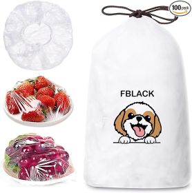 Reusable Plastic Bowl Covers 100 PCS, Elastic, Universal, Cling Bag (Option: Transparent)