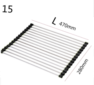 Folding Sink Draining Rack, Stainless Steel (Option: Special Black-15L)