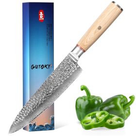 Damascus Chef Knife, 8 Inch Japanese Kitchen Knife With 67 Layers High Carbon Steel, Razor Sharp Cooking Knife With Pakkawood Handle (Option: Chef knife)