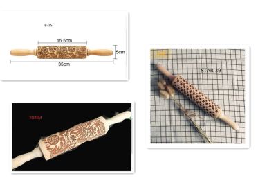 Rolling Pin Themed / Christmas Embossing (Option: B Totem Star)