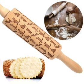 Rolling Pin Themed / Christmas Embossing (Option: Cat 35cm)