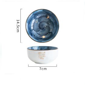 Cute, Decorative Ceramic Bowl for Serving, Breakfast, Salad or more (Color: Blue)