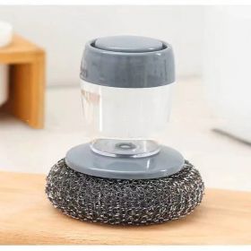 Kitchen Soap Dispensing Palm Brush Cleaner, Push-type Brush (Option: A)
