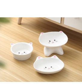 Small, Ceramic Cat Face Shaped Pet Food Bowl, Universal And Easy To Clean (Option: 3pcs set)