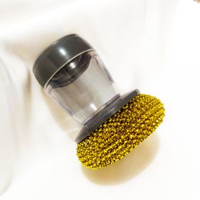 Kitchen Soap Dispensing Palm Brush Cleaner, Push-type Brush (Option: B gold)