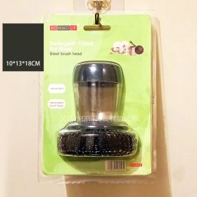 Kitchen Soap Dispensing Palm Brush Cleaner, Push-type Brush (Option: A Plastic packing)