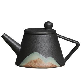 Teapot; Ceramic, Single Pot Japanese Underglaze Color Set Household (Color: Black)
