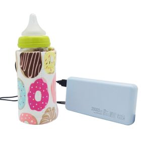USB Milk / Water Warmer Travel / Stroller Insulated Bag/Cover Portable Baby Bottle Warmer, Baby Food Warmer (Option: Donut)