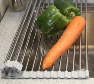 Folding Sink Draining Rack, Stainless Steel (Option: Silver-20 L)