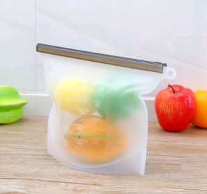 Silicone, fresh-keeping, sealed, storage bag; in or out of the refrigerator (Option: White-4000ml)
