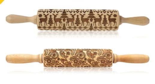 Rolling Pin Themed / Christmas Embossing (Option: Reindeer+B 35cm)