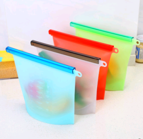 Silicone, fresh-keeping, sealed, storage bag; in or out of the refrigerator (Option: 4 colors-1000ml)