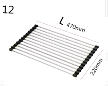 Folding Sink Draining Rack, Stainless Steel (Option: Special Black-12L)