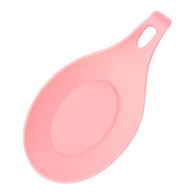 Silicone Spoon Mat, Easy To Clean with Heat Insulation (Color: Pink)