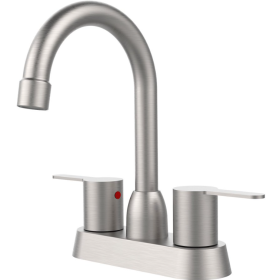 2 Handle Small Sink Faucet, Brushed Nickel Centerset for 2 or 3 Hole (Option: Brushed Nickel)