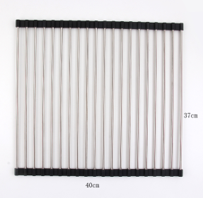 Folding Sink Draining Rack, Stainless Steel (Option: Black-20 S)