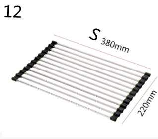 Folding Sink Draining Rack, Stainless Steel (Option: Black-12 S)