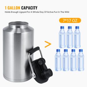 EXTRA LARGE CAPACITY: 128oz large-capacity insulated water container / jug (Option: Stainless steel-1pc)