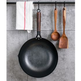 Iron Pan, Traditional Iron Wok Handmade (Option: 32cm no lid)