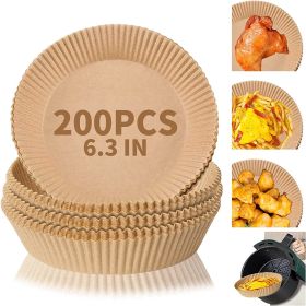 Air Fryer Disposable Paper Liner, Non-stick Disposable Liners, 200PCS Air Fryer Disposable Paper Liners, 6.3In Round Air Fryer Parchment Paper (Option: 200pcs)
