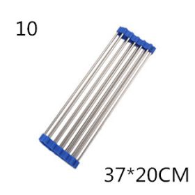 Folding Sink Draining Rack, Stainless Steel (Option: Blue-10L)