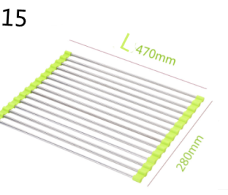 Folding Sink Draining Rack, Stainless Steel (Option: Green-15 L)