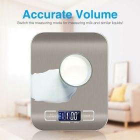Digital Electronic Kitchen Food Scale, Weight Balance 3g - 5000g (11lb) Kitchen Scale, Stainless Steel (Color: Silver)