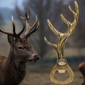 Deer Antler Bottle Opener, Small Tool Suitable For Various Parties And Gatherings For Opening Beer, Wine, Juice (Option: Bronze KPQ0805)