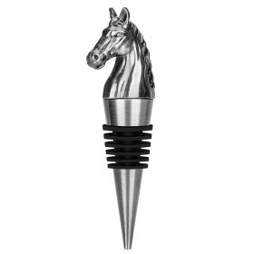 Luxury Horse Head Wine Bottle Stopper For Preserving Wine (Option: Dark Silver HJS0406)